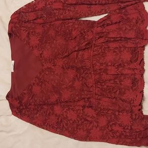 Lace Burgundy Maurices Top